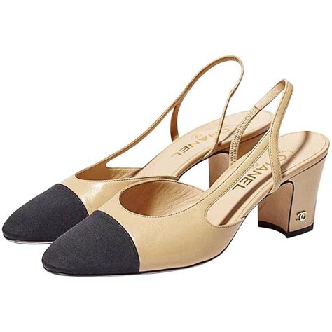 chanel beige and black shoes|chanel slingback price euro.